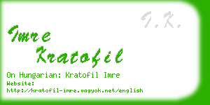 imre kratofil business card